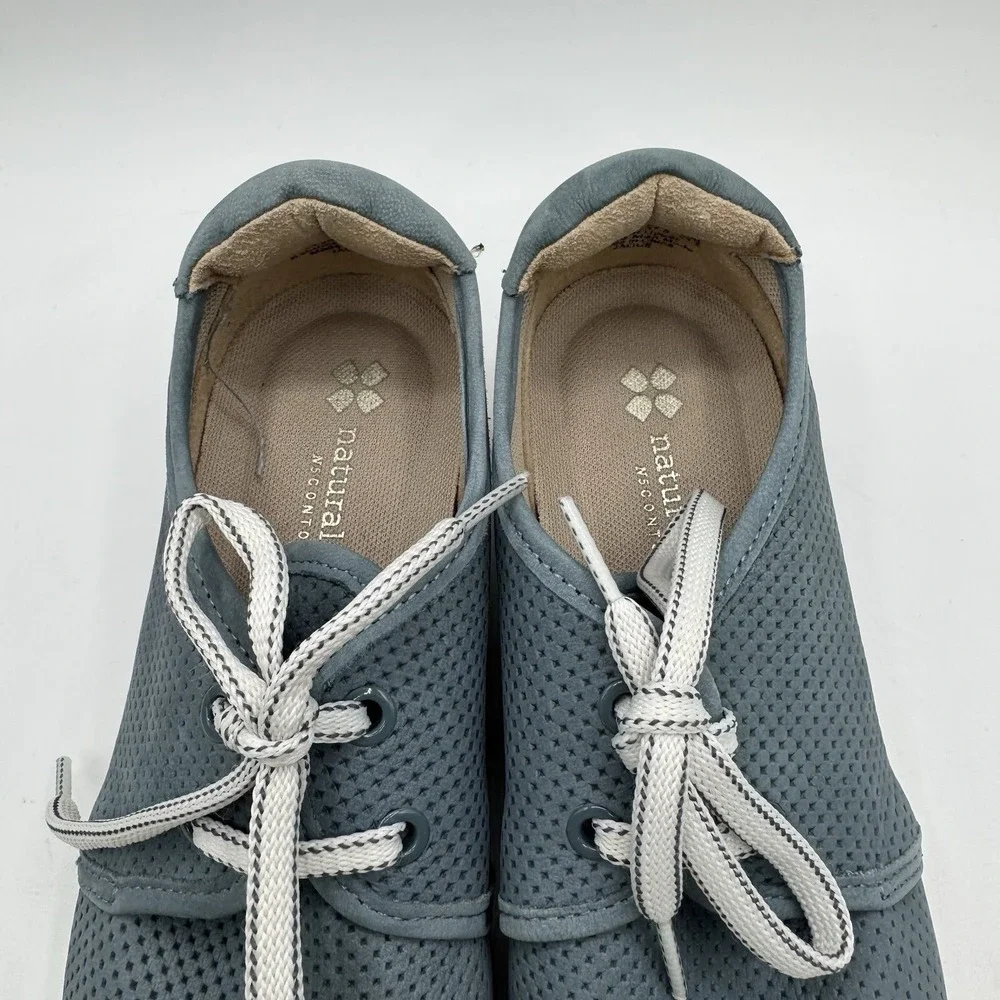 Naturalizer Sneaker Womens Sz 7.5M Blue Jaque Lace Up Perforated Casual Leather